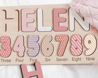 Custom Wooden Name Puzzle, First Birthday Gift