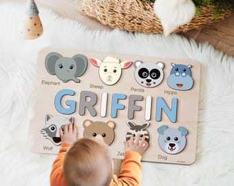 Personalized Name Puzzle With Name, Toddler wooden Toys, Montessori Toys, Baby Gift, Wooden Toys, 1st Birthday Gift, Christmas Gift