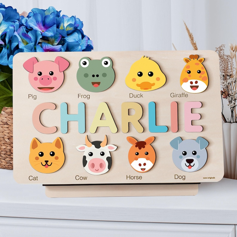 Wooden Busy Board Name Puzzle | Personalized Name Puzzle Toy | Baby ...