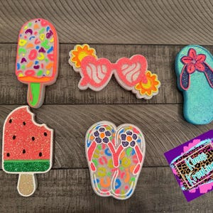Summer fun Car Freshie, Choose any color,  Mirror Accessories, Cute Gift, Decor for your mirror, popsicle, flip flops, leopard, flower