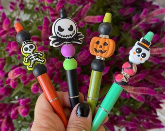 Silicone beaded pens, cute beaded pen, fun pen, Halloween pen, Christmas pen, fun gifts, writing with style