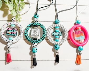 Silicone Car Charm, Silicone Beads, Silicone Focal Bead, Rearview Mirror Charm, Car Hanging Charm, Gift Idea, Gifts for Her