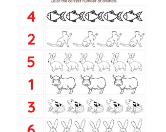 Count and Color Worksheets | 3 Pages of Worksheets | Count and Color | Great for Daycares, Homeschooling and more