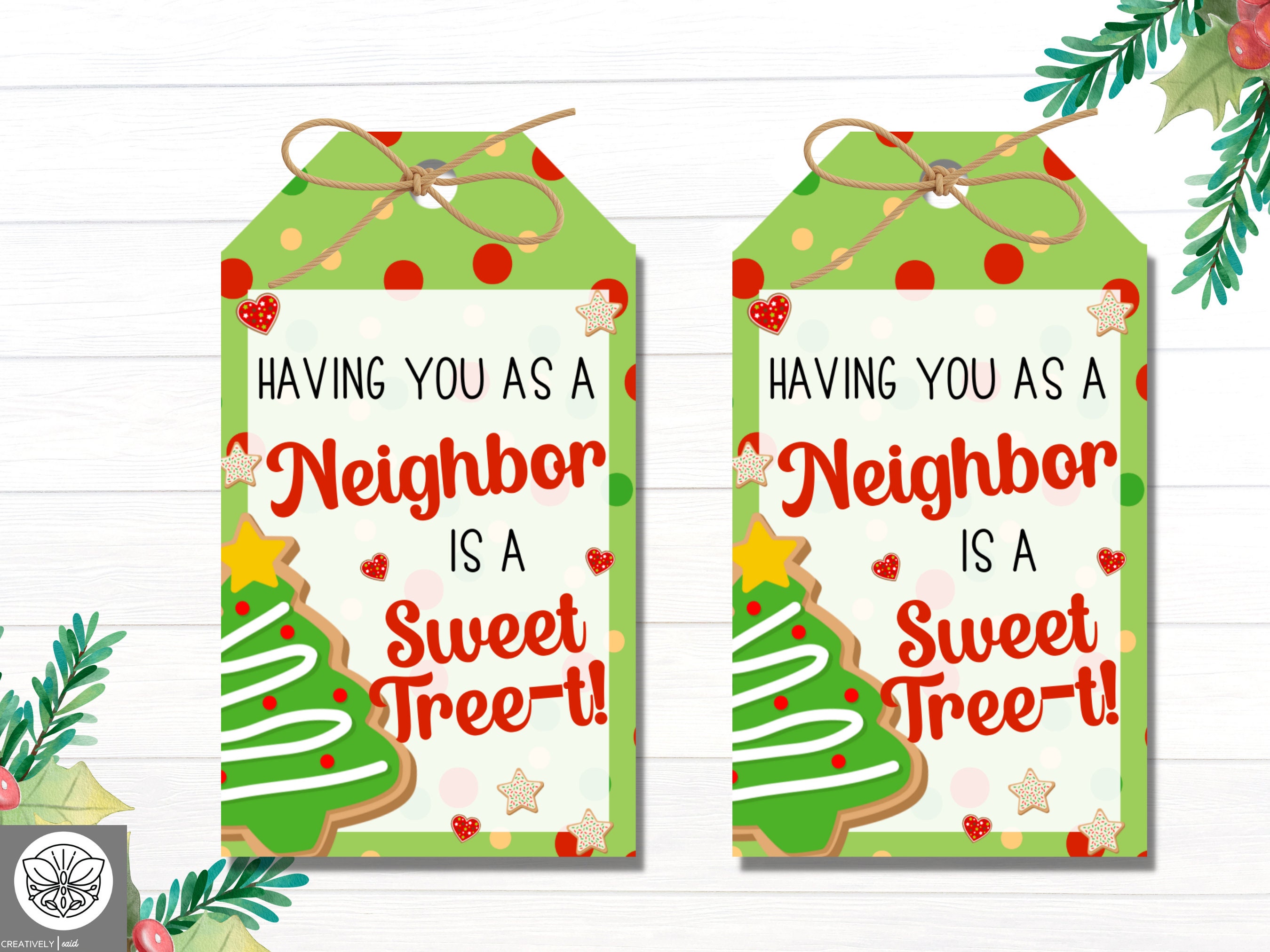 Easy Neighbor Christmas Gifts with Free Printable Tags