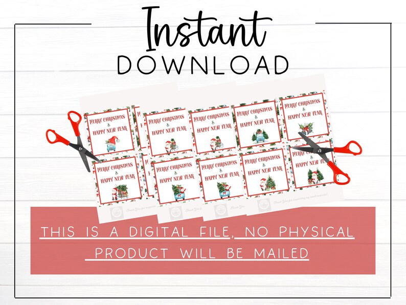 Printable Christmas Gift Tags Happy New Year Printable Tags - Etsy
