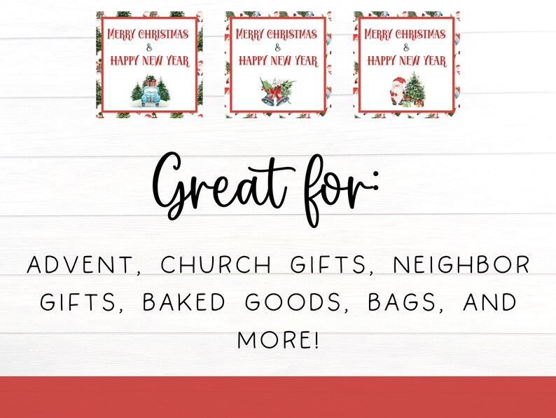 Printable Christmas Gift Tags Happy New Year Printable Tags - Etsy