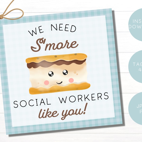 Social Worker Gift Printable Tag |  Counselor Appreciation | Social Work Appreciation Week | Mentor Thank You Gift Box | LSW LCSW