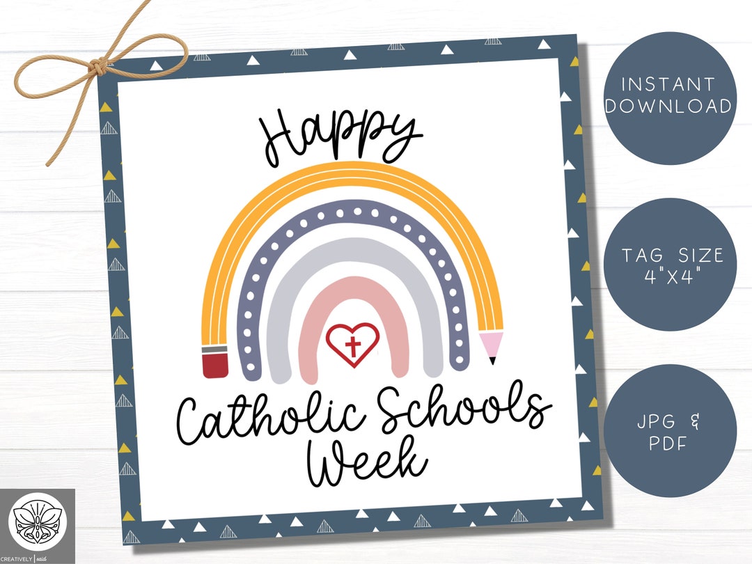 Catholic Schools Week Printable Gift Tags Catholic Education Printables Gifts for Catholic
