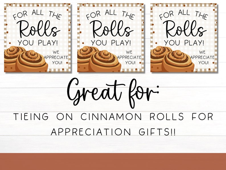 Cinnamon Roll Gift Tag | Teacher Nurse Staff Appreciation Gift Tag ...
