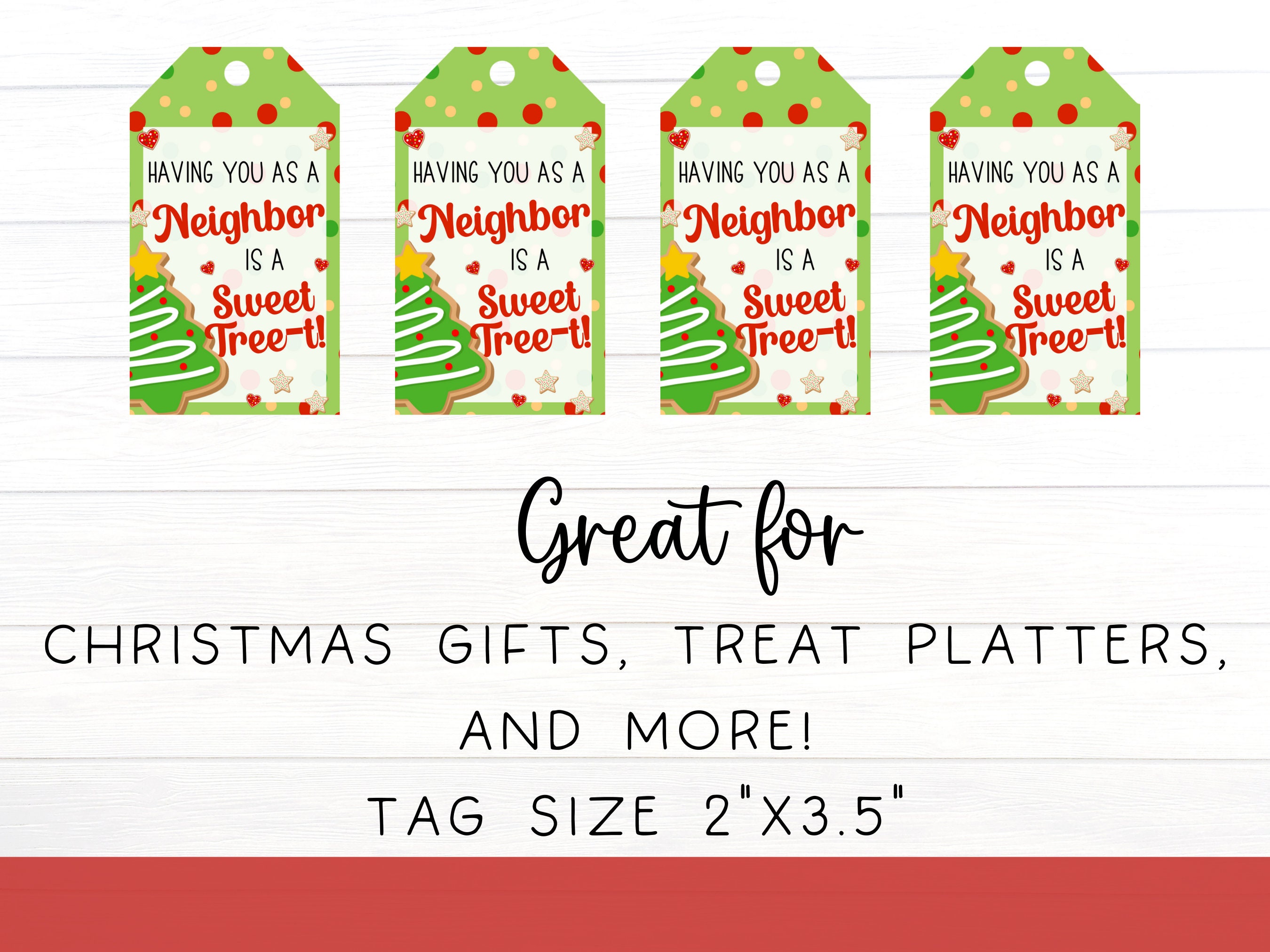 Gift Tag Printable Neighbors Christmas Gifts for Neighbors Christmas Baked  Goods Label Neighbor Gift for Christmas Cookie Bag Tag 