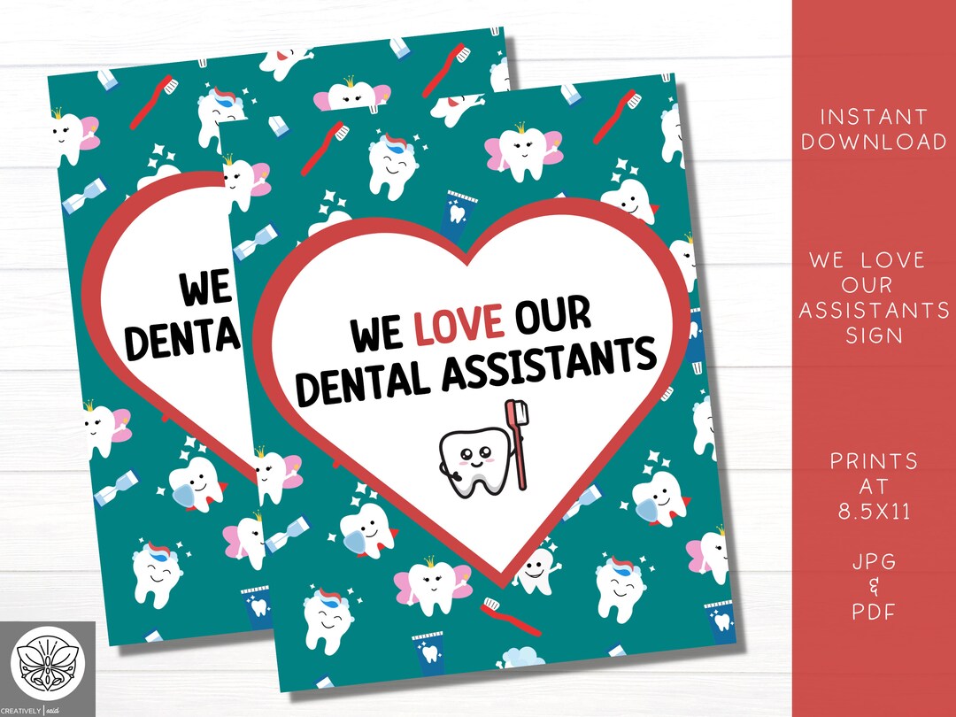 Dental Assistant Appreciation Gift Sign Happy Dental Assistant Week