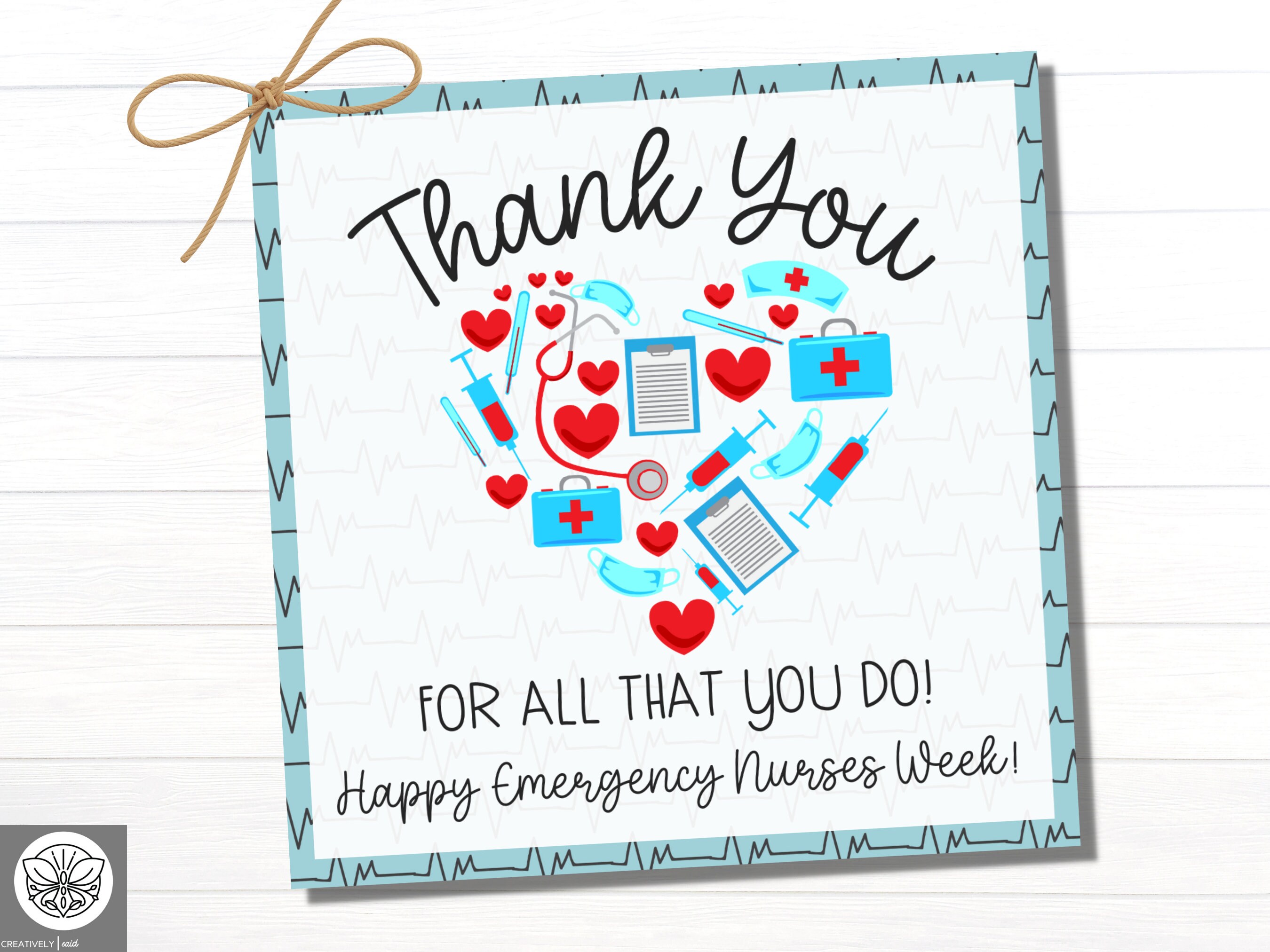 Emergency Nurse Week Appreciation Gift Tag Emergency Nurse Etsy
