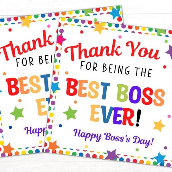 Happy Boss's Day Printable | Boss's Day Gift Tag | Printable Instant Download | Boss Appreciation Day | Gift for Bosses | Cookie Packaging