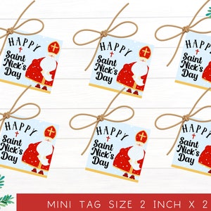 Etiqueta adhesiva para el Día de San Nicolás / Etiquetas adhesivas para el Día de San Nicolás en miniatura / Etiquetas adhesivas para el Día de San Nicolás en miniatura