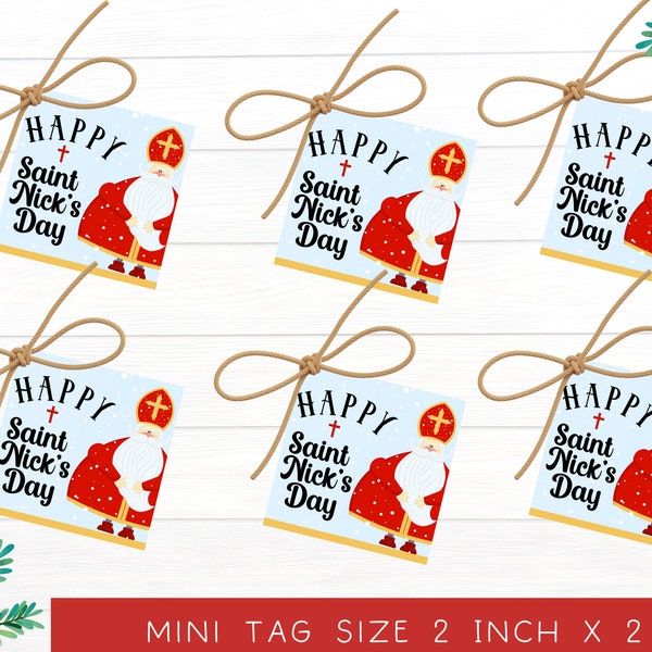 St. Nicholas Day | Catholic Home School | Catholic School Christmas | MINI St. Nicks Day Tag Label Sticker | Mini St. Nick's Day Gift Tags