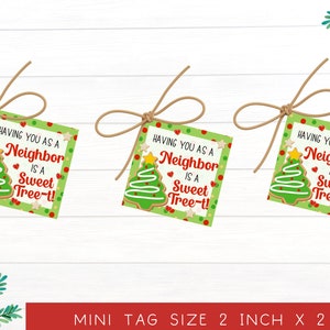 Gift Tag Printable Neighbors | Christmas Gifts for Neighbors | Christmas Baked Goods Label | Neighbor Gift for Christmas | Cookie Bag Tag