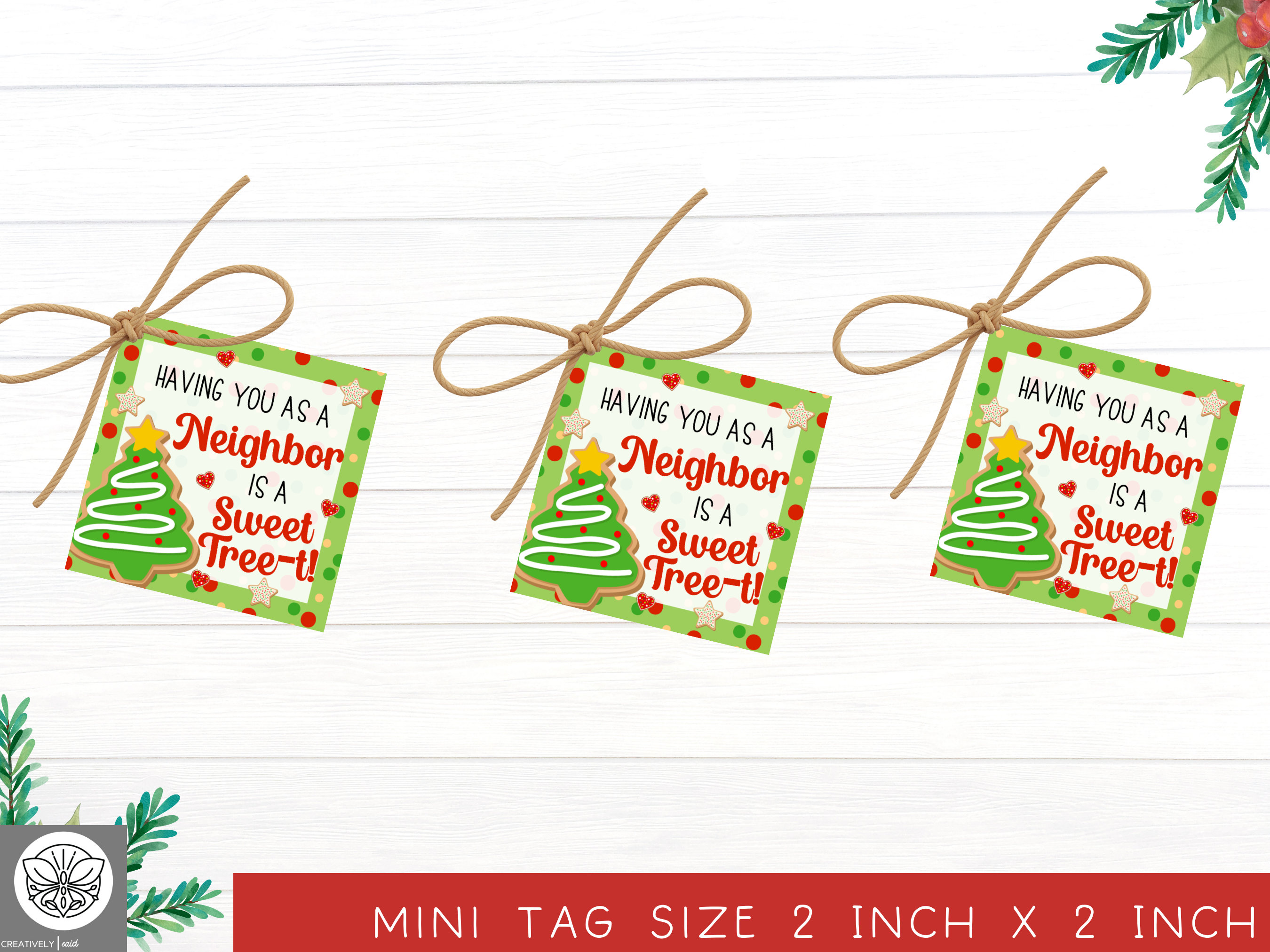Gift Tag Printable Neighbors Christmas Gifts for Neighbors Christmas Baked  Goods Label Neighbor Gift for Christmas Cookie Bag Tag 