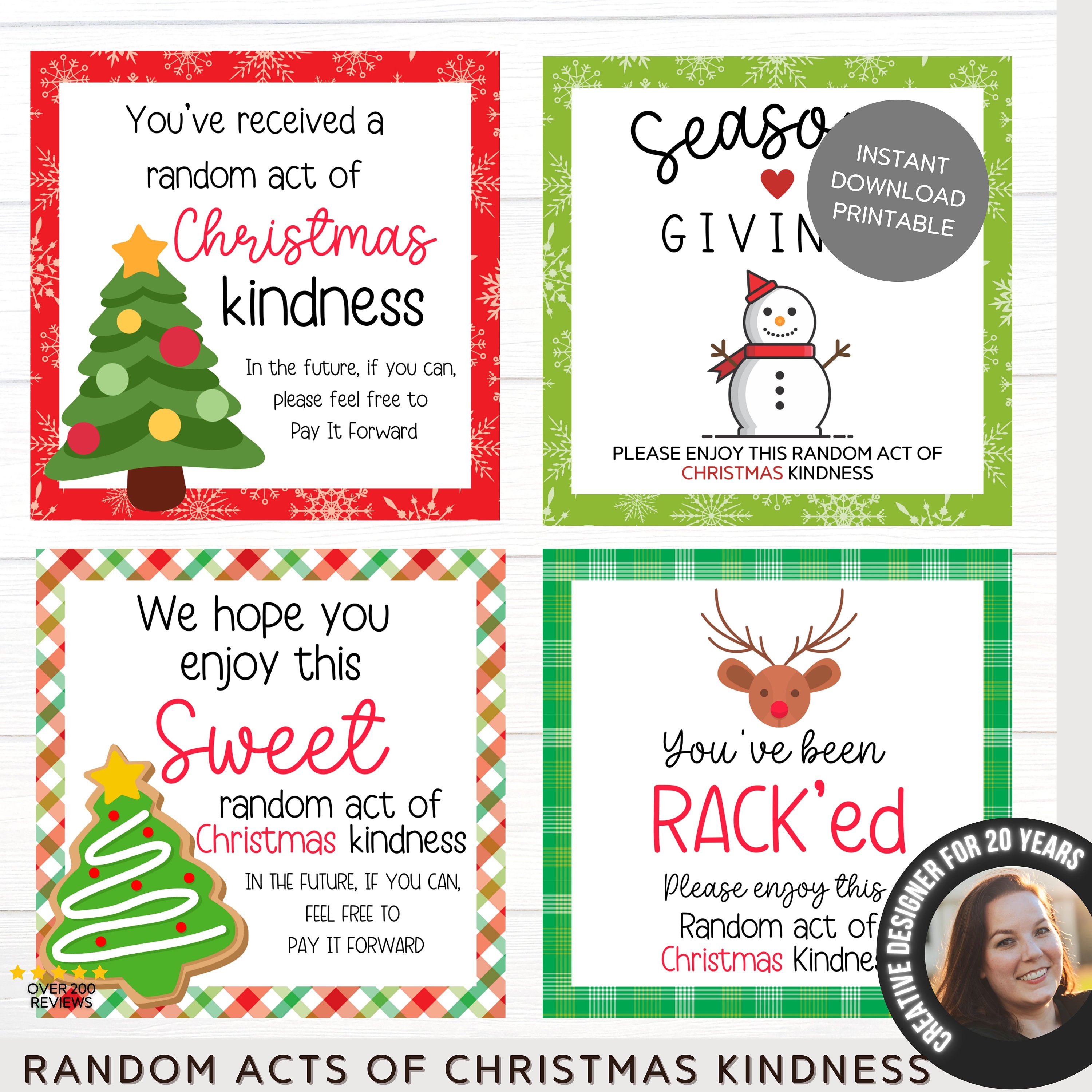 christmas random act of kindness cards | pay it forward