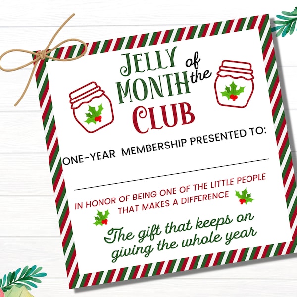 Jelly Of The Month Club Printable