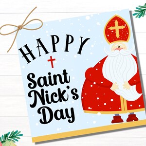 Etiquetas adhesivas para el Día de San Nicolás / Etiquetas para regalos del Día de San Nicolás para imprimir / Etiquetas para regalos del Día de San Nicolás para imprimir