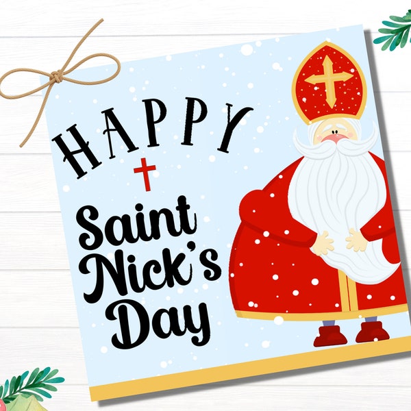 St. Nicholas Day | Catholic Home School | Catholic School Christmas | St. Nicks Day Tag Label Sticker | Printable St. Nick's Day Gift Tags