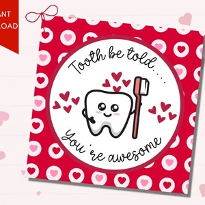 Regalos de higiene dental para dentistas / Agradecimiento al paciente / Tarjeta del día de San Valentín para dentistas / Etiqueta de asistente dental para dentistas / Higienista / Personal de la oficina