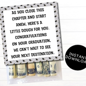 Ideas para regalos de graduación con dinero (descarga instantánea e imprimible) / Regalos para adolescentes / Regalo de doctorado / Regalo para graduados / Portamonedas / Clase de 2025