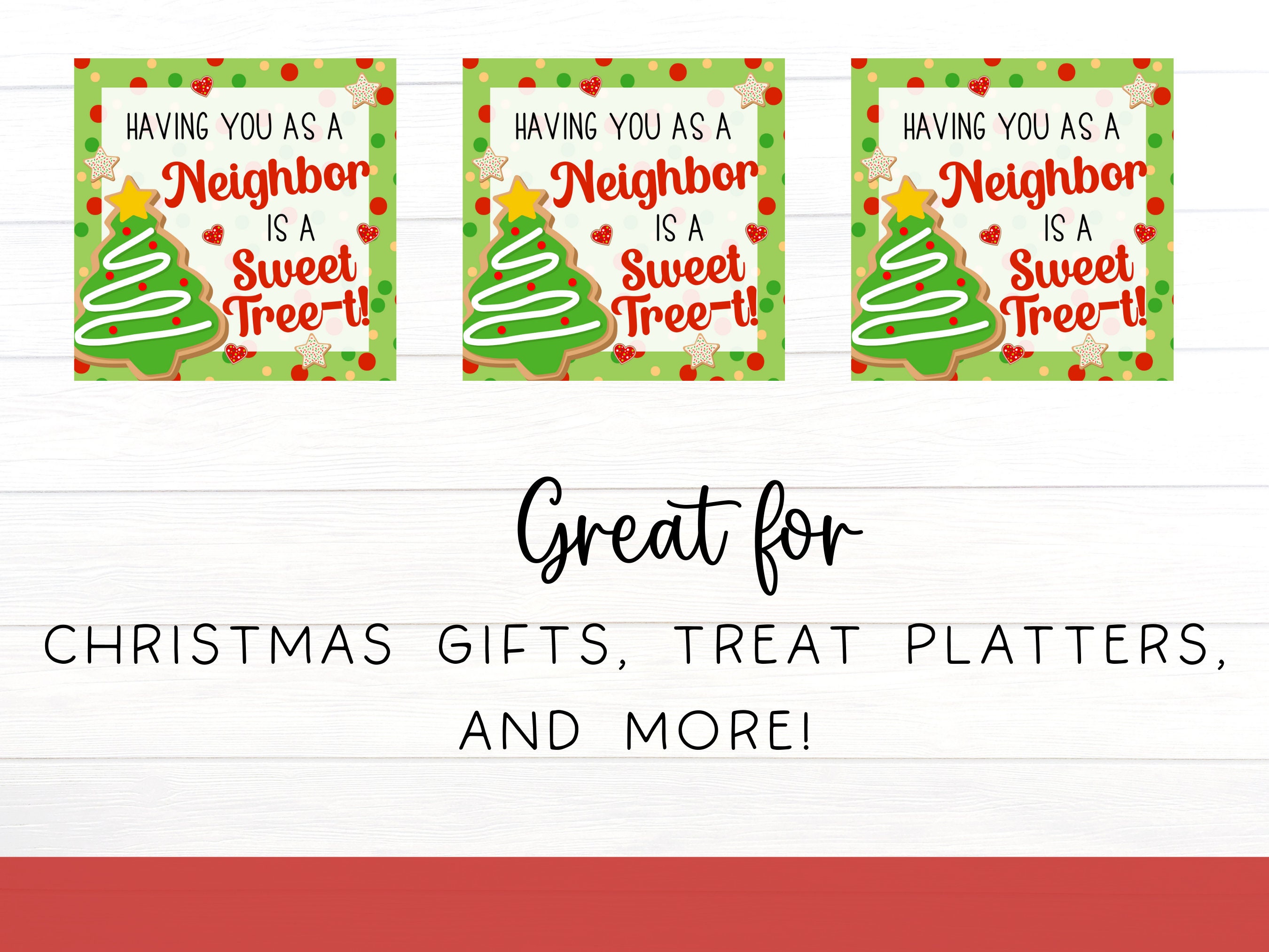 Gift Tag Printable Neighbors Christmas Gifts for Neighbors Christmas Baked  Goods Label Neighbor Gift for Christmas Cookie Bag Tag 