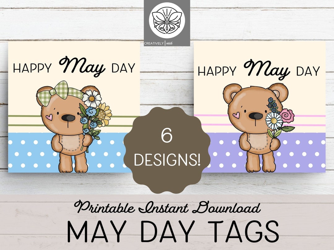 May Day Basket Printable Gift Tags May Day Printable May Day Baskets ...