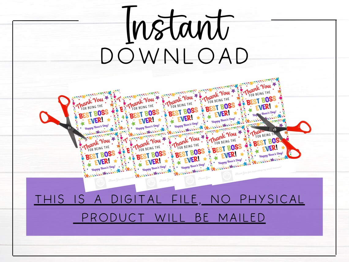Happy Boss's Day Printable Boss's Day Gift Tag - Etsy