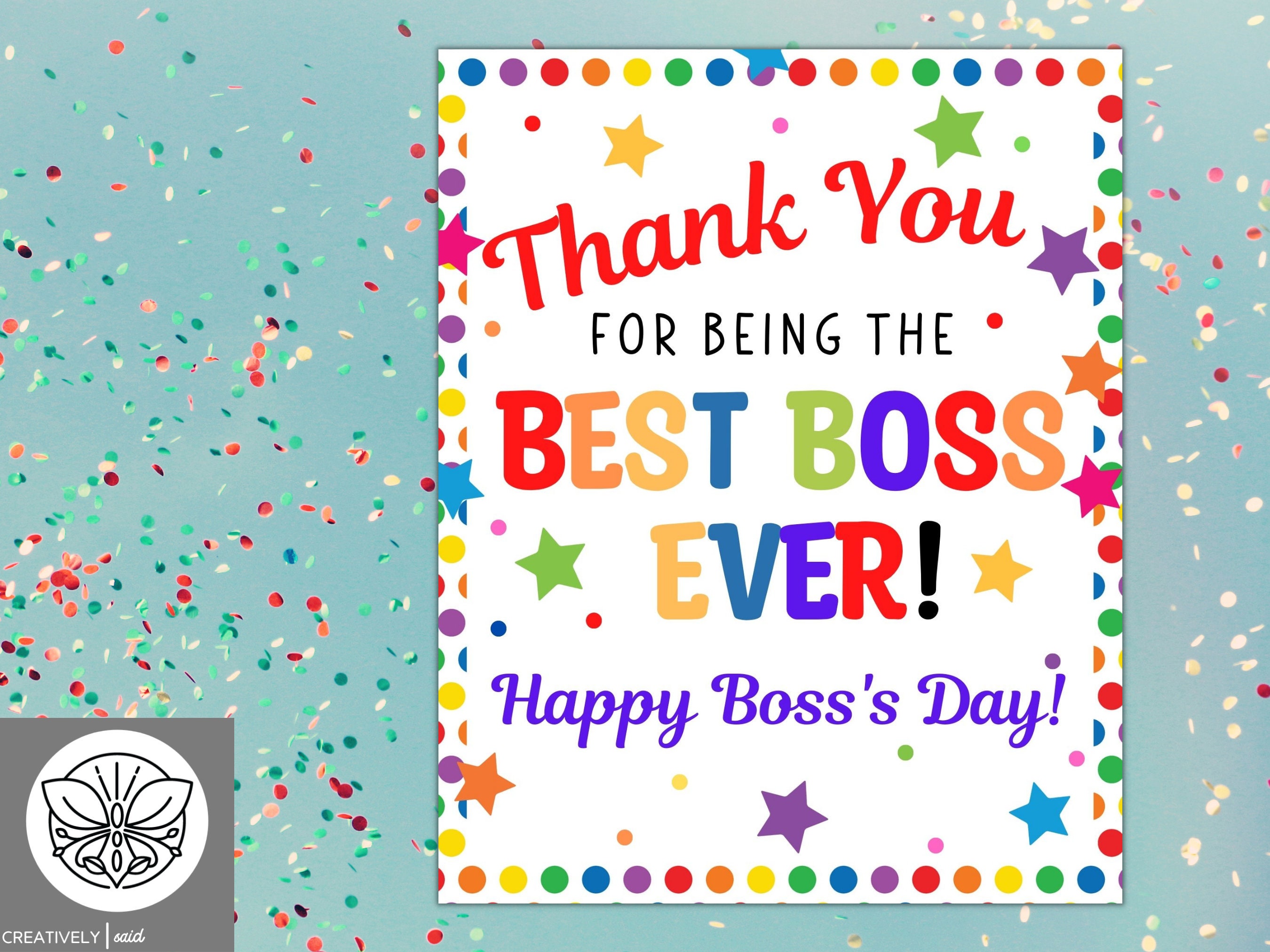 Best Boss Ever Thank You Sign | Boss's Day Sign | Printable Instant ...