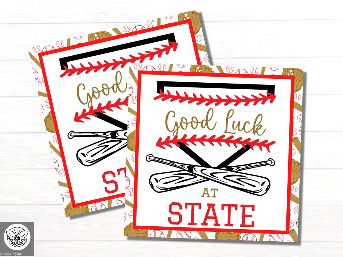 Baseball Tags Good Luck at State Baseball Baseball Team Etsy