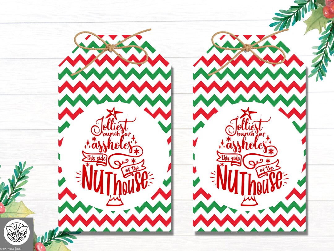 Printable Christmas Vacation Gift Tag Jolliest Bunch of - Etsy