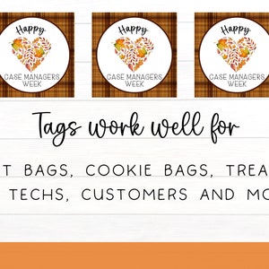 Case Worker Gifts | Case Managers Week Printable Gift Tags | Label ...