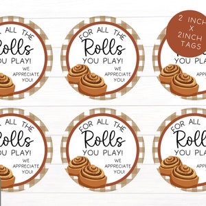 Cinnamon Roll Gift Tag | Teacher Nurse Staff Appreciation Gift Tag | Bakery Treat Tag Label | Employee Volunteer Thank You | Hospital Staff
