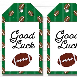 Football Good Luck Tags | Printable Football Party Favor | Football Coach Gift | Football Team Treat Tags | Homecoming Gift Tags