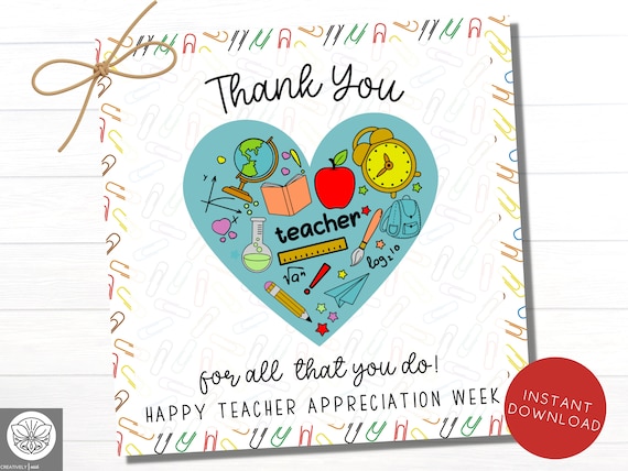 Teacher Appreciation Week Gift Tag