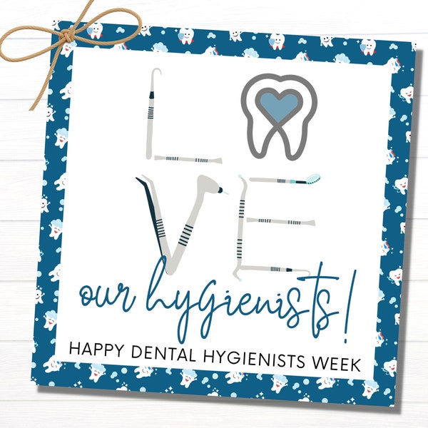 Dental Hygienist Recognition Week | Dental Hygienist Appreciation Week Gift Printable | Gifts for Dental Office Staff | Dental Hygiene Gifts