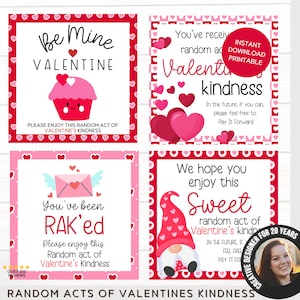 Valentinstag zufällige Taten der Freundlichkeit Karten | Zahlen Sie weiter | Zufällige Taten der Freundlichkeit für Kinder Schule | Notizen Tags Labels | Klassenzimmer