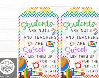 Printable Trail Mix Tag | Teacher Appreciation Tag | Teacher Treat Tag | Teacher Appreciation Week Gifts | First Day of School Printable