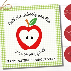 Catholic Schools Week Printable Gift Tags | Catholic Education Printables | Gifts for Catholic School Teachers | Gifts for Catholic Students