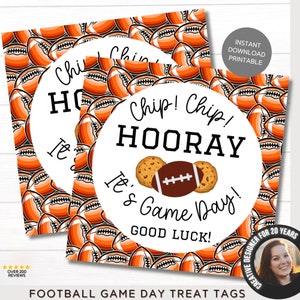 Football Good Luck Tags | Printable Football Party Favor | Football Coach Gift | Football Team Treat Tags | Homecoming Gift Tags | Chip Chip