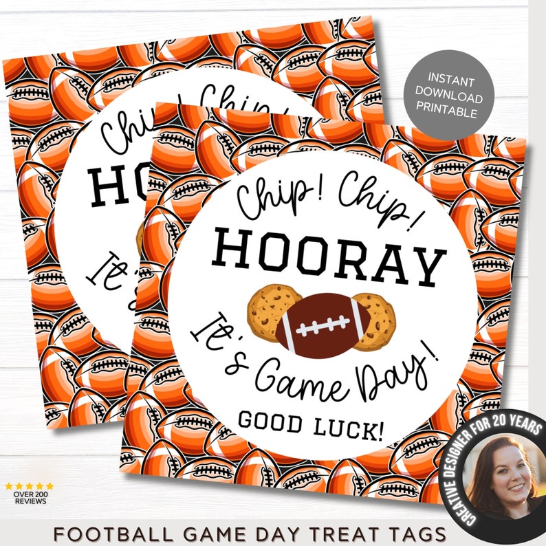 Football Good Luck Tags | Printable Football Party Favor | Football ...