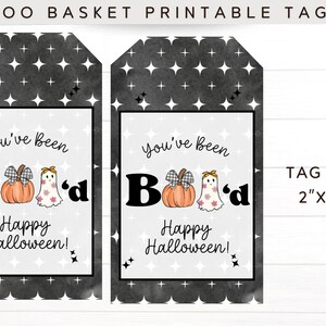 Spooky Boo Buckets Basket Bag Halloween Treat Tag Printable | You&#39;ve Been Booed | Roommate Gift | Package For Her | Party Favors