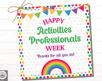 Activities Director Appreciation Day Week Printable Gift Tag | Activities Activity Professionals Week | Program Director Gift Label Card