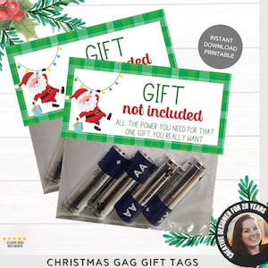 Cadeau niet inbegrepen Cadeau witte olifantknevel | Kousvuller | Geheim kerstcadeau | Kerstbedankjes voor kinderen | Kerstcadeaus tieners | Afdrukbaar