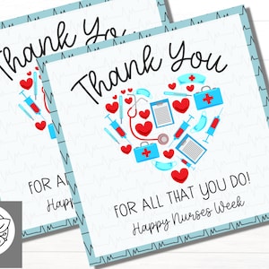 Nurse Week Appreciation Gift Tag | Nurse Appreciation | Happy Nurses Week Gift Tag | Instant Download | Nurse Thank You Tag