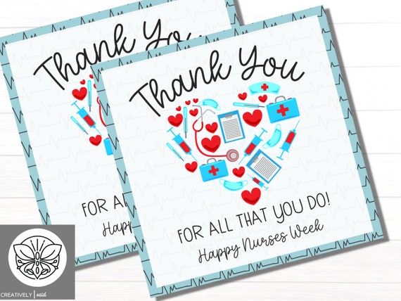 Nurse Week Appreciation Gift Tag | Nurse Appreciation | Happy Nurses Week Gift Tag | Instant Download | Nurse Thank You Tag