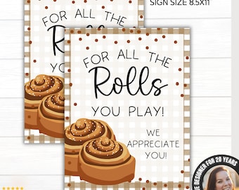 Cinnamon Roll Gift Sign  | Teacher Nurse Staff Appreciation Gift Sign | Bakery Treat Label | Employee Volunteer Thank You | Hospital Staff