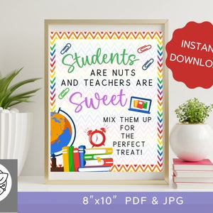 Printable Trail Mix Sign | Teacher Appreciation Sign | Teacher Treat Sign | Instant Download | Trail Mix  Printable Sign for Teachers